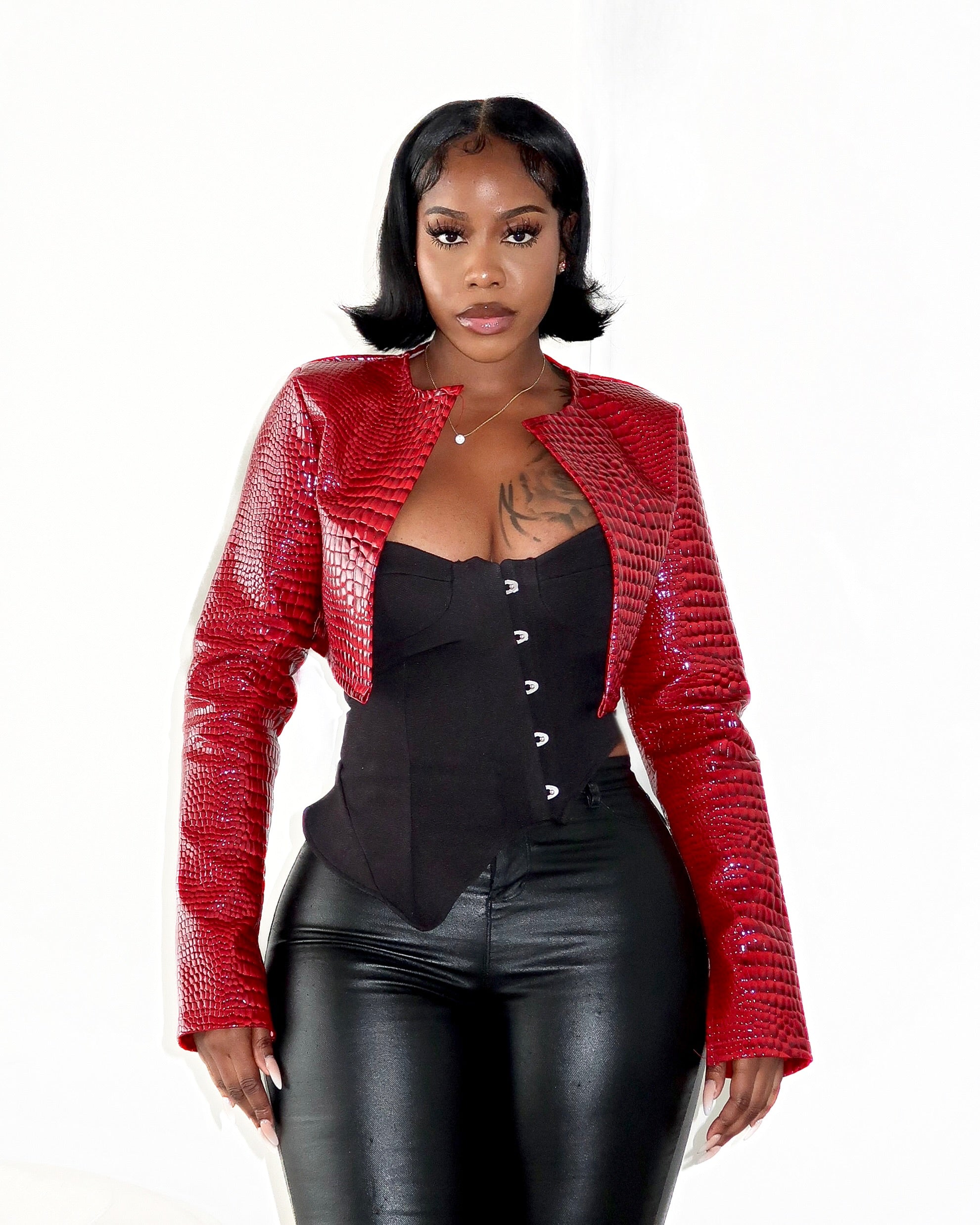 Lockheart Croc Jacket - Red – Yvelux