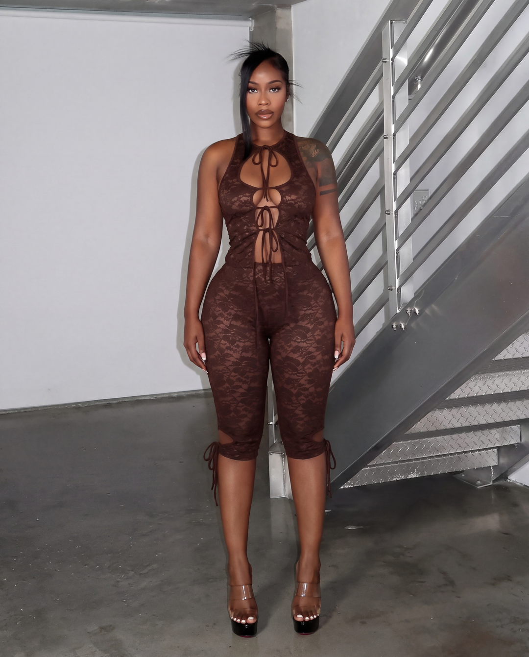 Zellous Lace Set - Brown